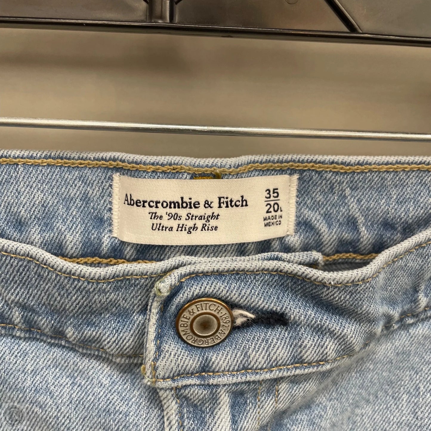Jeans Straight By Abercrombie And Fitch In Blue Denim, Size: 20