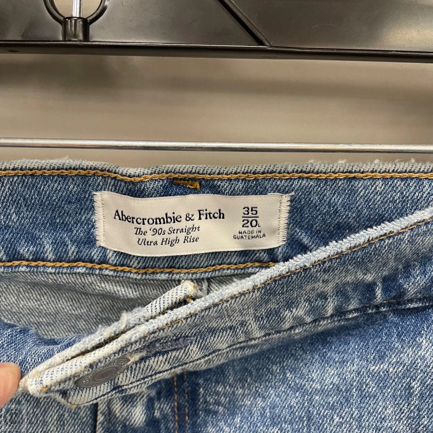 Jeans Straight By Abercrombie And Fitch In Blue Denim, Size: 20