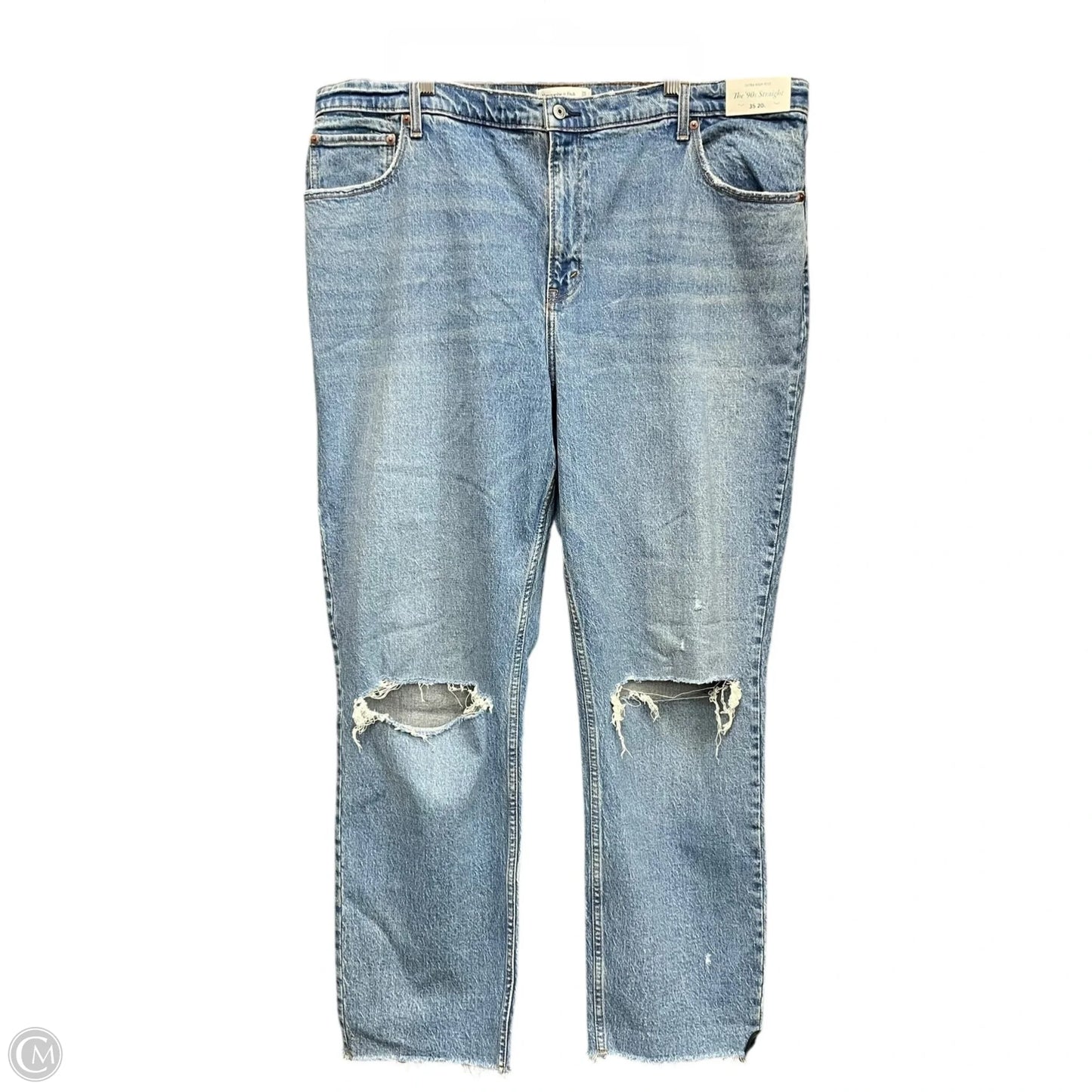 Jeans Straight By Abercrombie And Fitch In Blue Denim, Size: 20