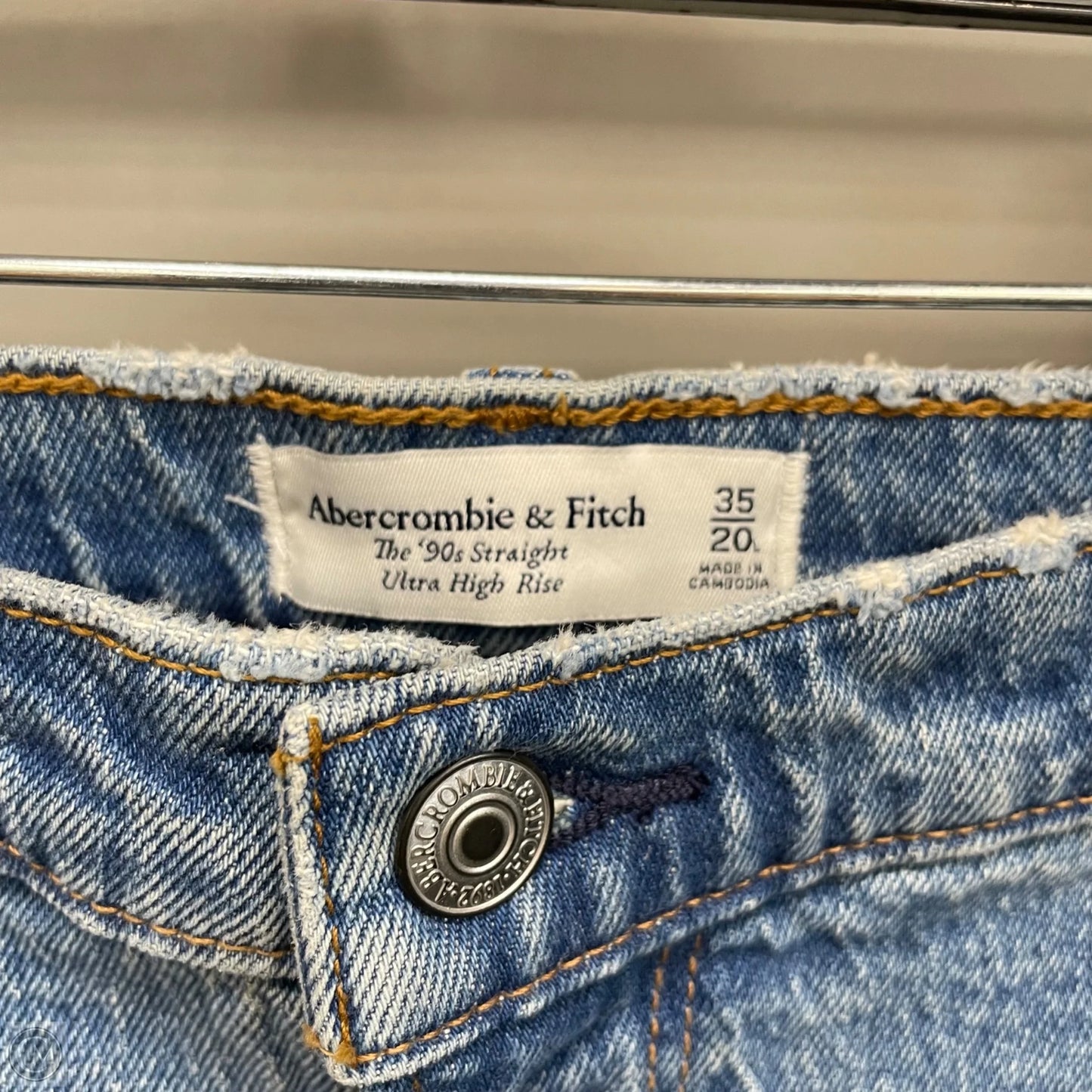 Jeans Straight By Abercrombie And Fitch In Blue Denim, Size: 20