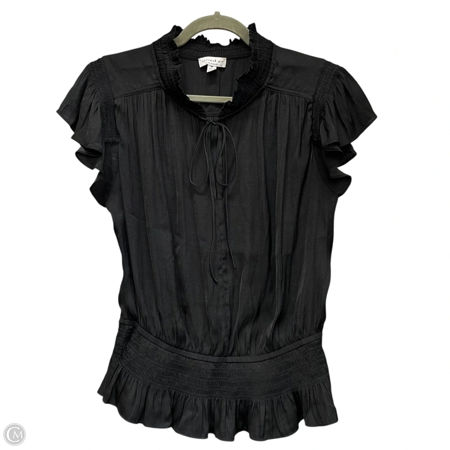 Blouse Short Sleeve By Current Air In Black, Size: M