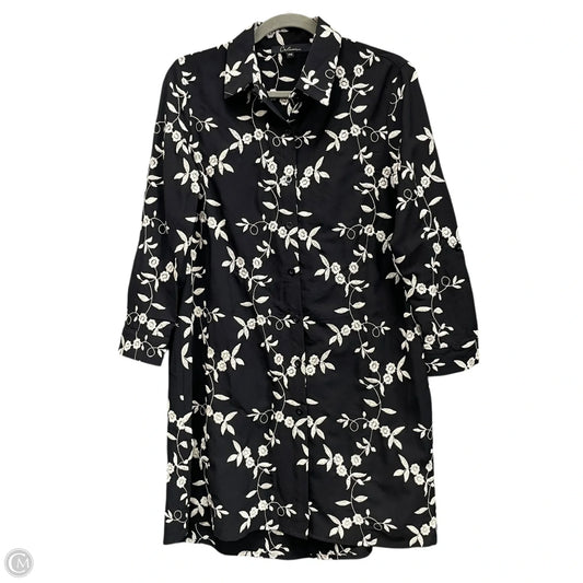 Tunic Long Sleeve By Calessa In Black & Cream, Size: Sp