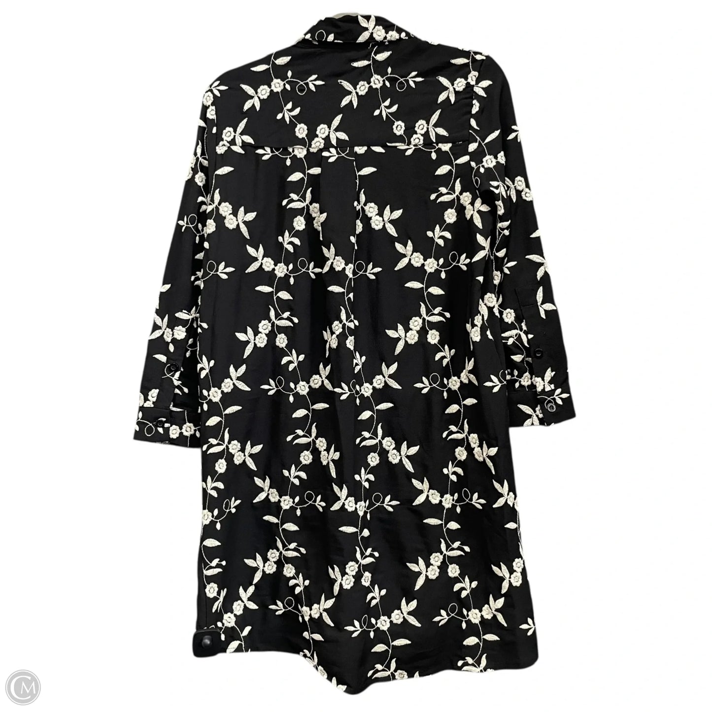 Tunic Long Sleeve By Calessa In Black & Cream, Size: Sp