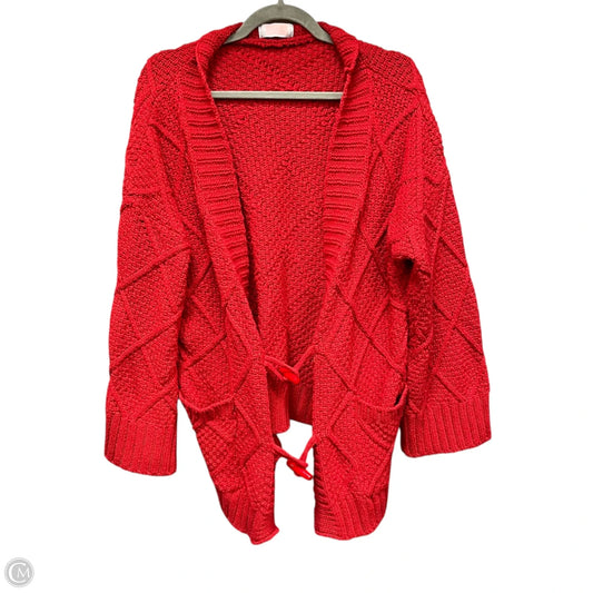 Sweater Cardigan By Clothes Mentor In Red, Size: S