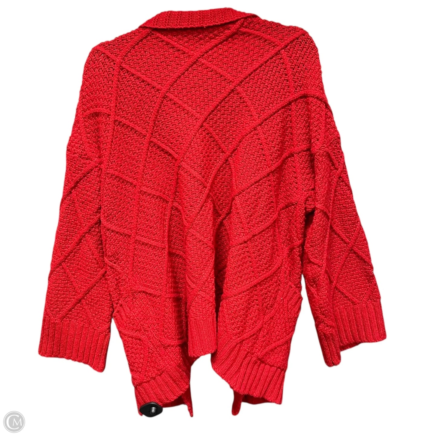 Sweater Cardigan By Clothes Mentor In Red, Size: S