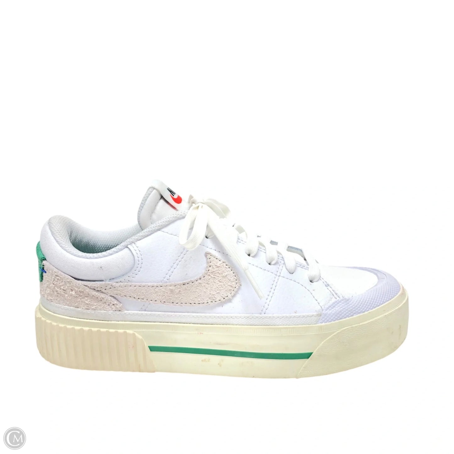 Shoes Sneakers By Nike In Green & White, Size: 6.5