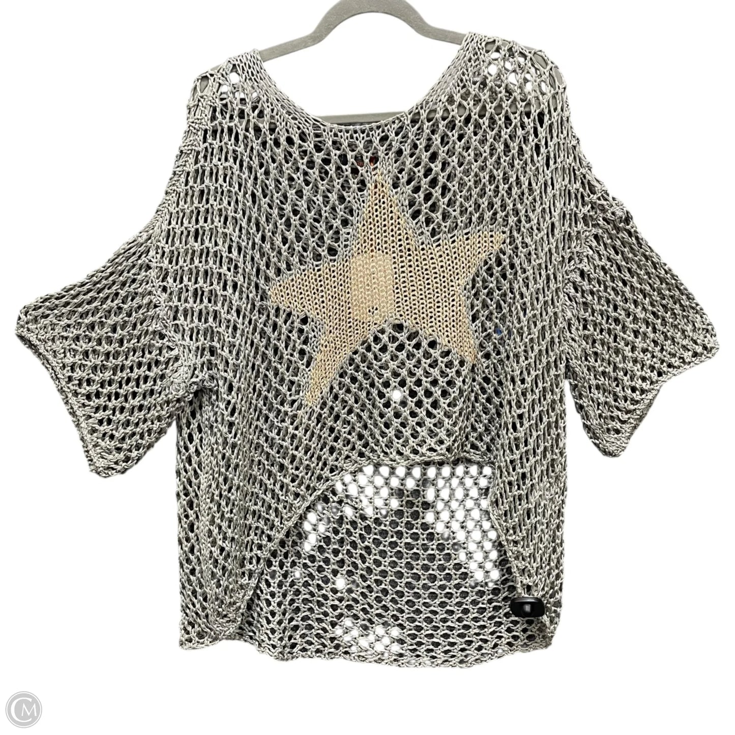 Sweater Short Sleeve By Clothes Mentor In Gold & Grey, Size: Osfm