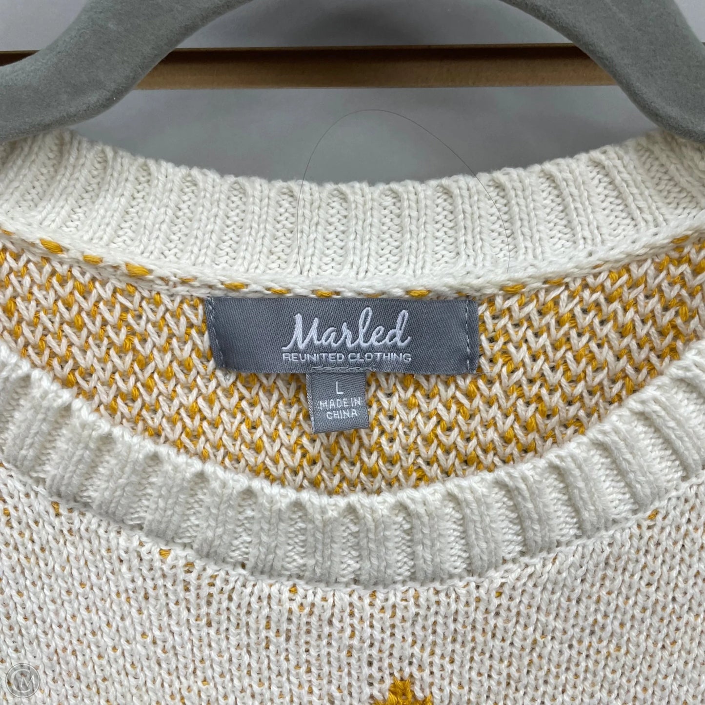 Sweater By Marled In Cream & Yellow, Size: L