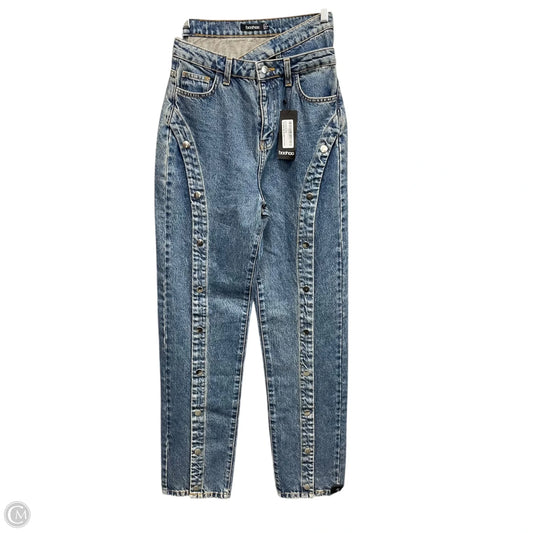 Jeans Straight By Boohoo Boutique In Blue Denim, Size: 4