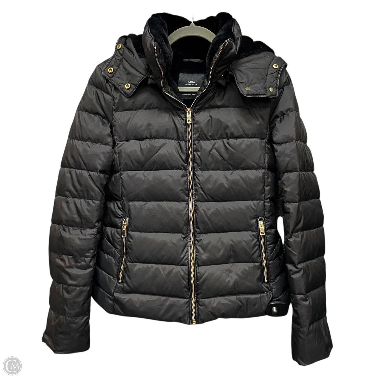 Jacket Puffer & Quilted By Zara In Black, Size: M