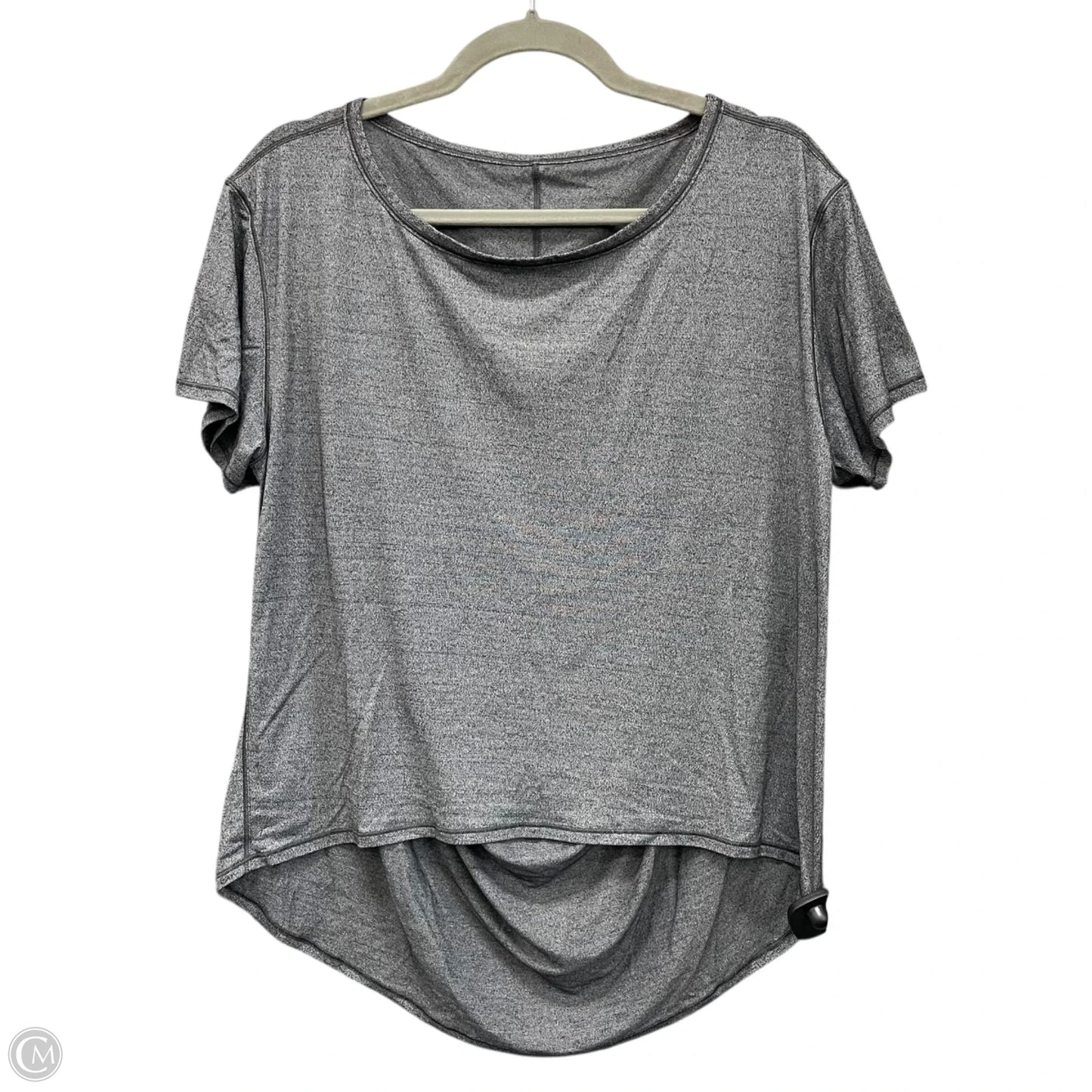 Athletic Top Short Sleeve By Lululemon In Grey, Size: M