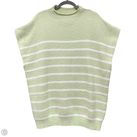 Sweater Short Sleeve By She + Sky In Green & White, Size: 1x