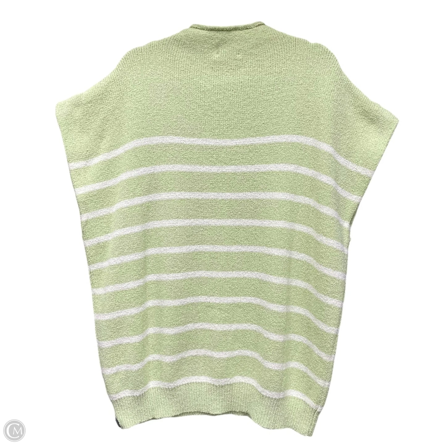 Sweater Short Sleeve By She + Sky In Green & White, Size: 1x