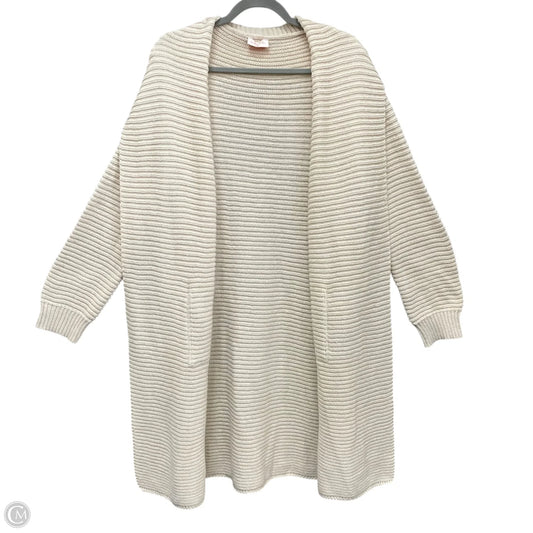 Sweater Cardigan By Hailey & Co In Beige, Size: 2x