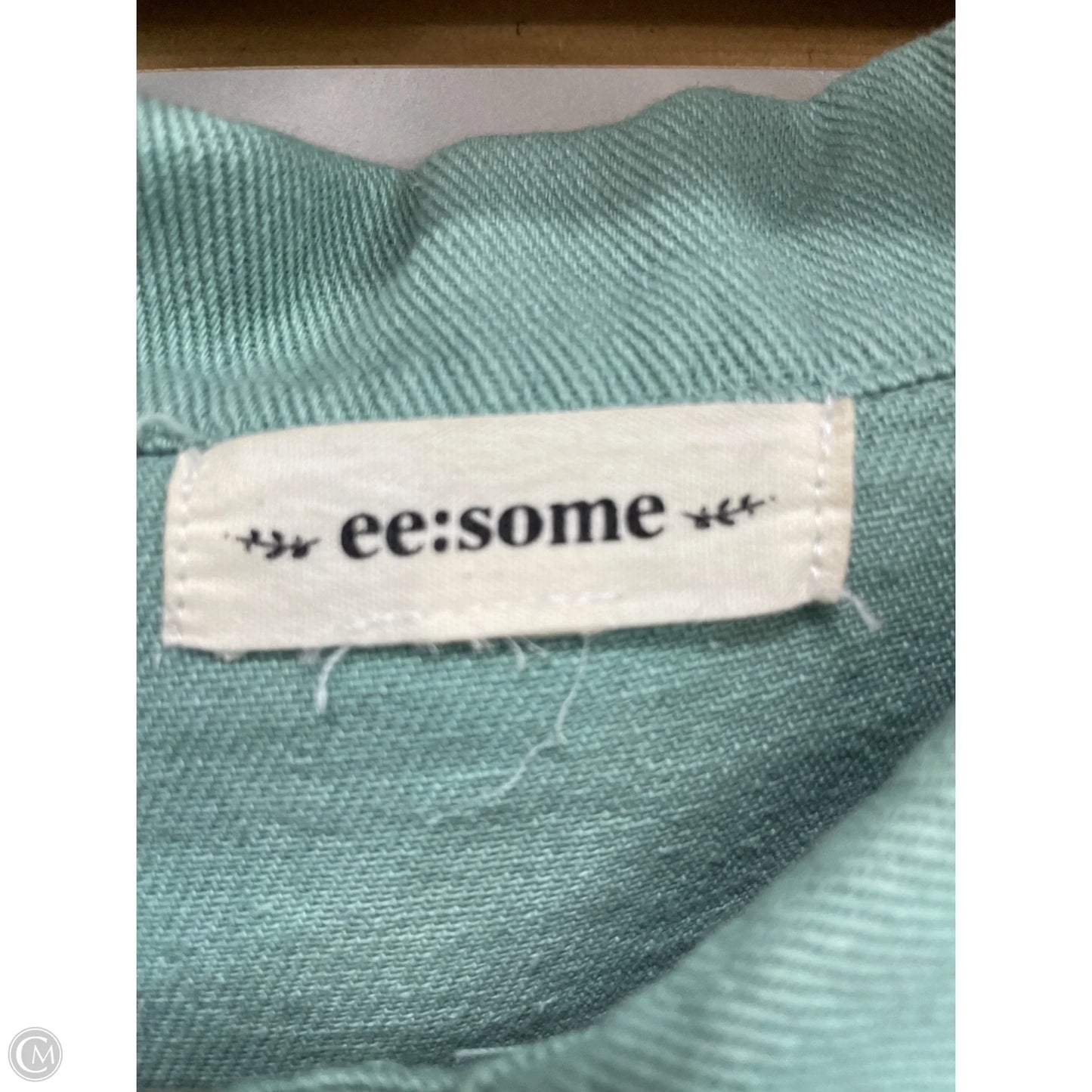 Jacket Denim By Ee Some In Green Denim, Size: Xl