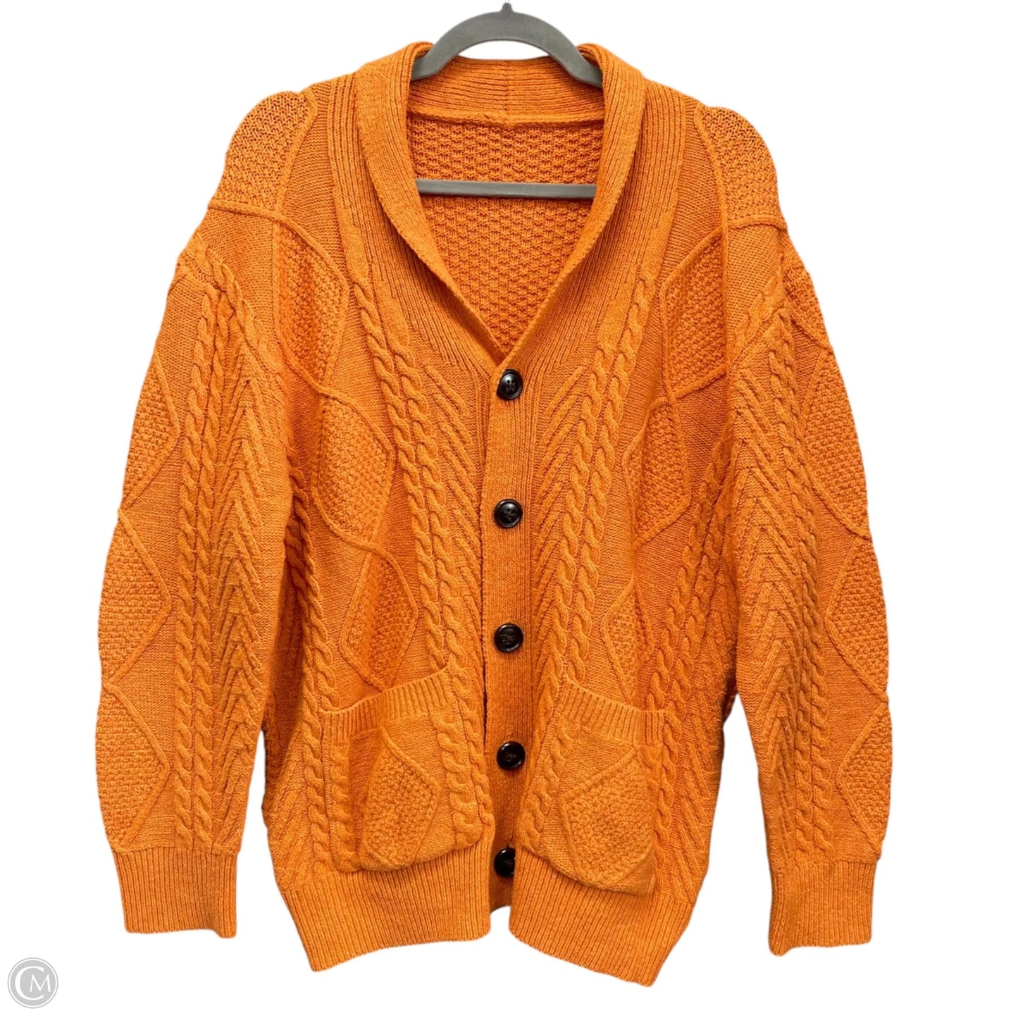 Sweater Cardigan By Cme In Orange, Size: L