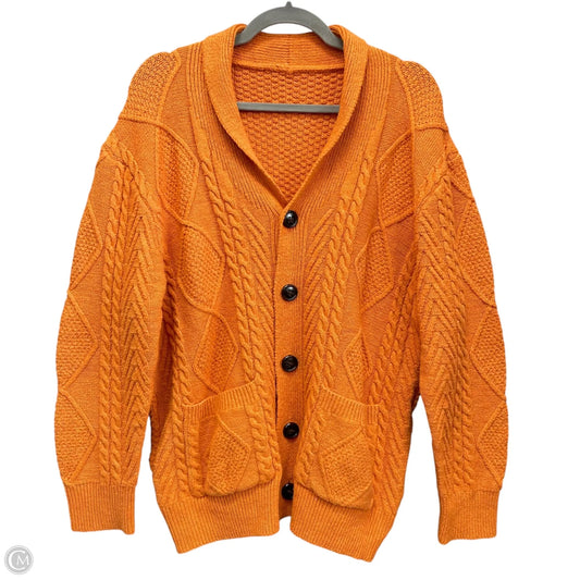 Sweater Cardigan By Cme In Orange, Size: L