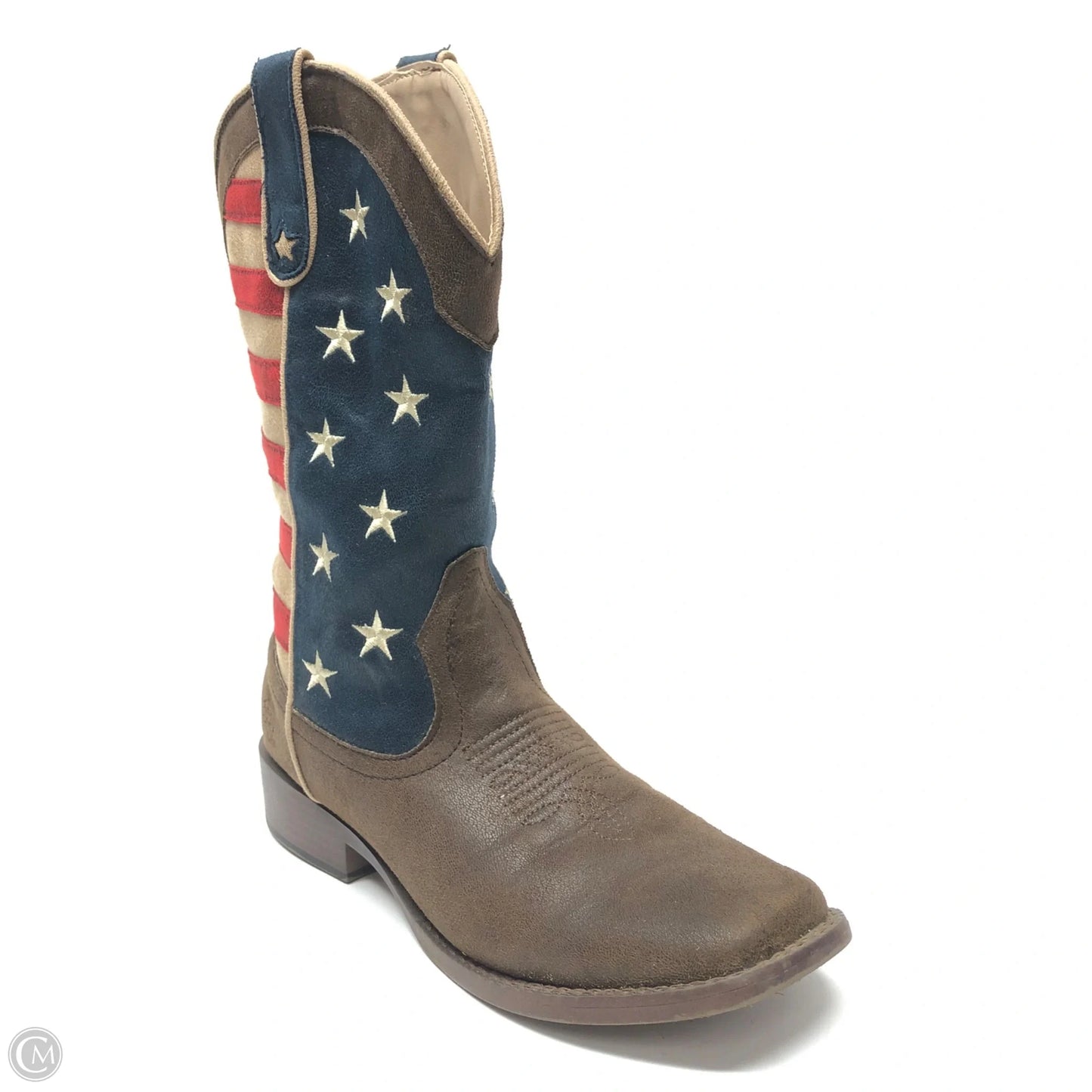 Boots Western By Roper In Blue & Red & White, Size: 8