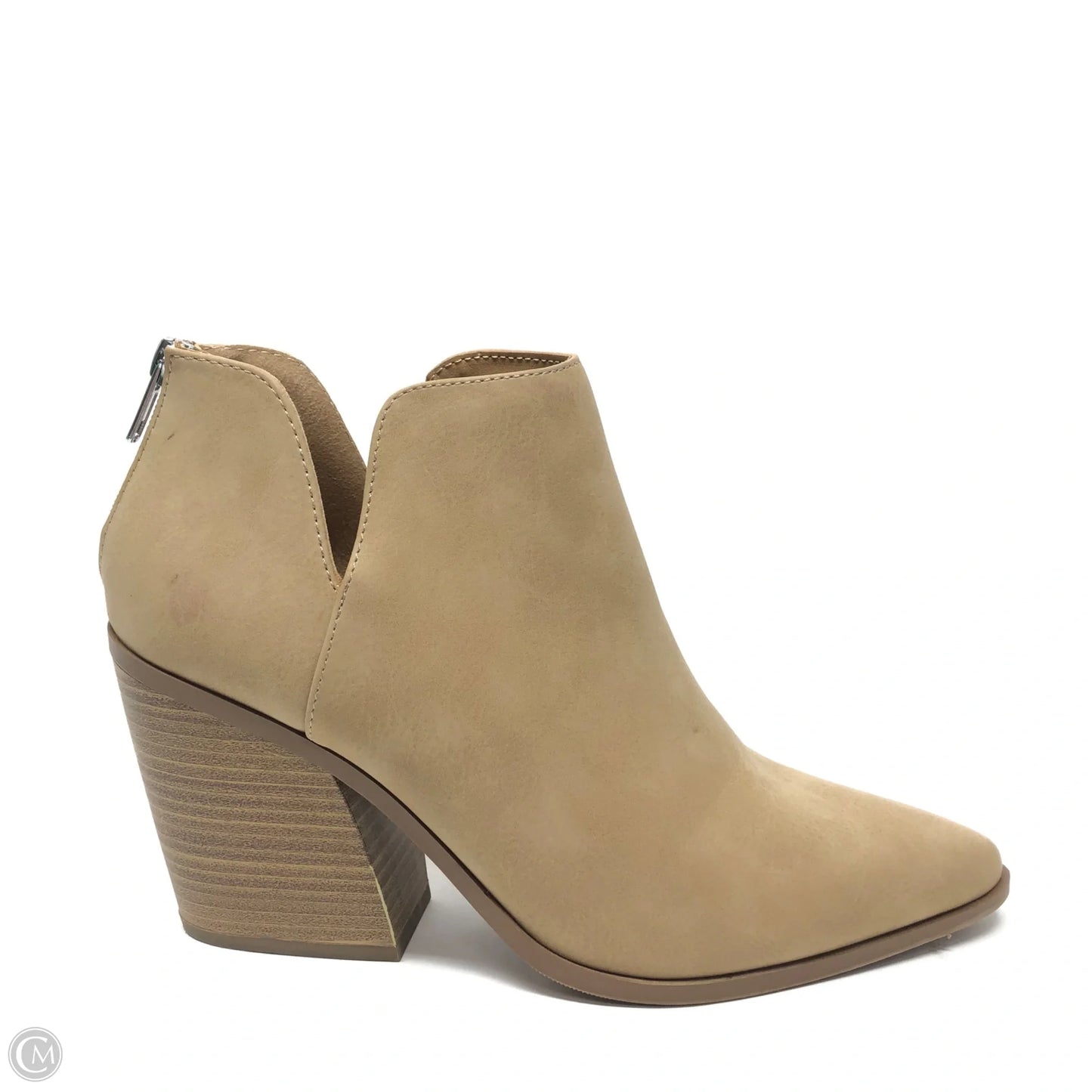 Boots Ankle Heels By Soda In Tan, Size: 9