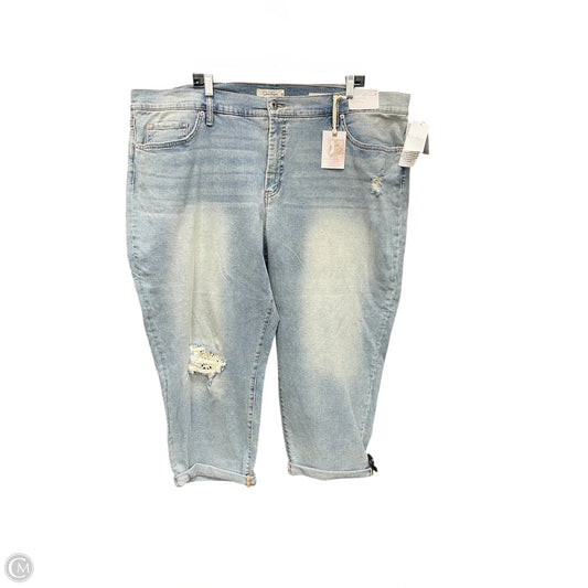 Jeans Cropped By Jessica Simpson In Blue Denim, Size: 22