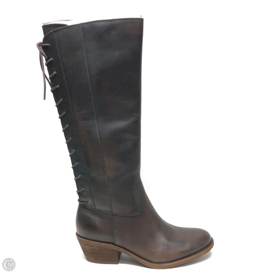 Boots Knee Heels By Sofft In Brown, Size: 11