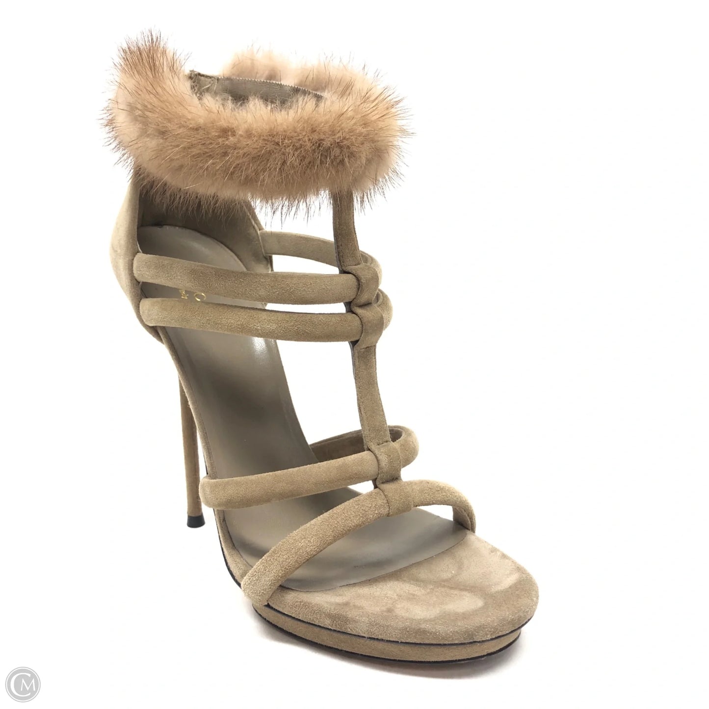 Sandals Luxury Designer By Gucci In Beige, Size: 7.5