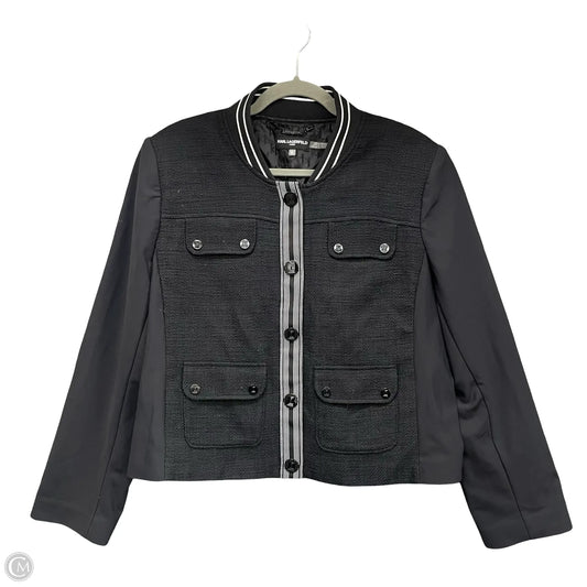 Jacket Designer By Karl Lagerfeld In Black, Size: Xl