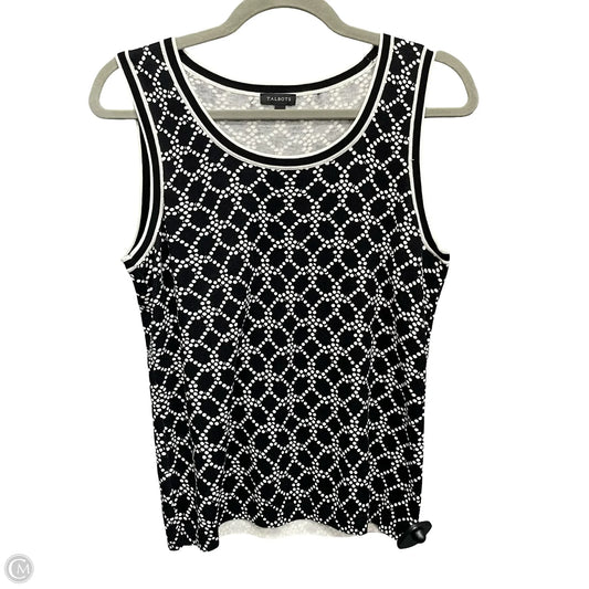 Top Sleeveless By Talbots In Black & White, Size: M