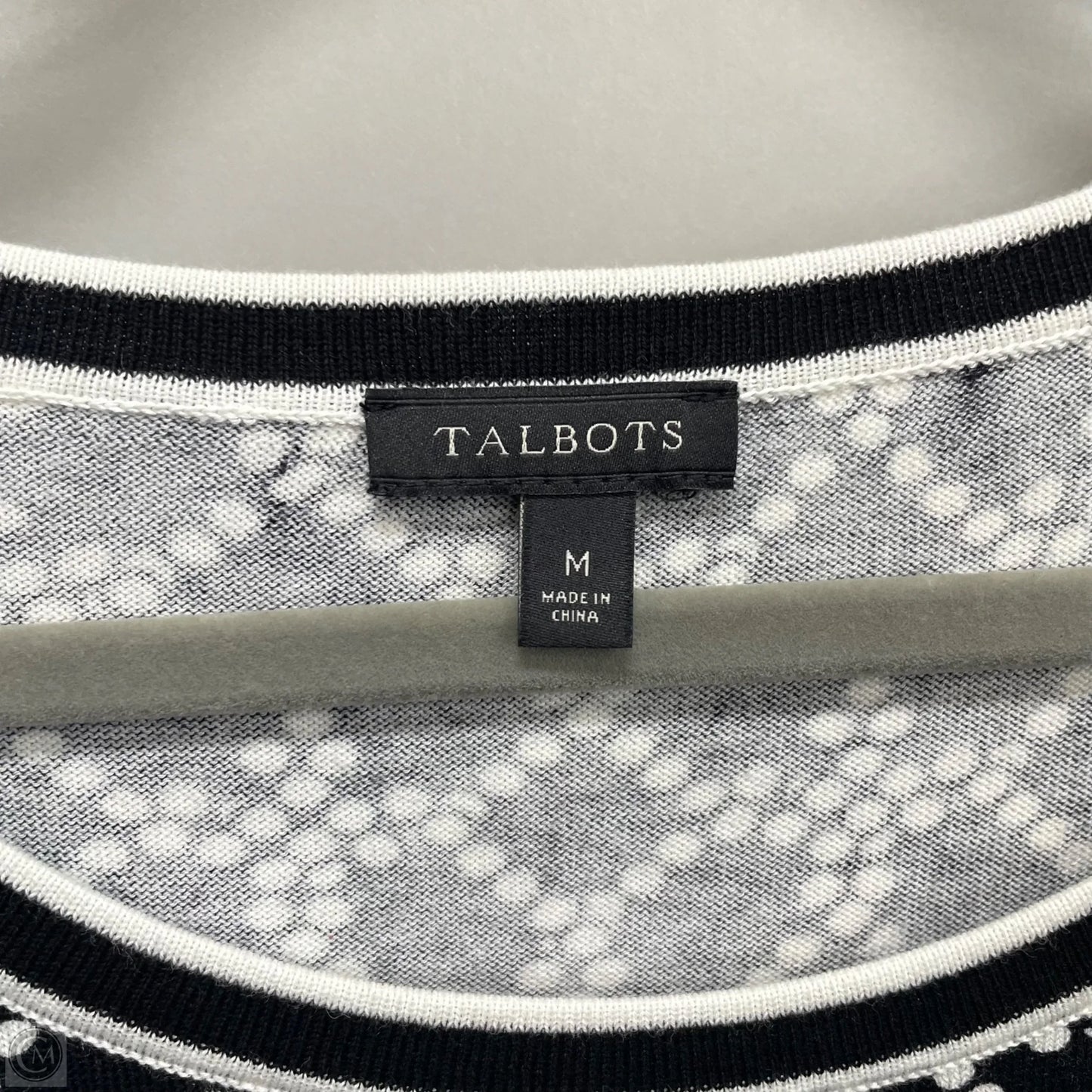 Top Sleeveless By Talbots In Black & White, Size: M