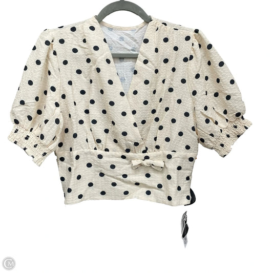 Blouse Short Sleeve By Cmf In Polkadot Pattern, Size: Xl
