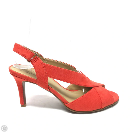 Sandals Heels Block By Naturalizer In Orange, Size: 6.5