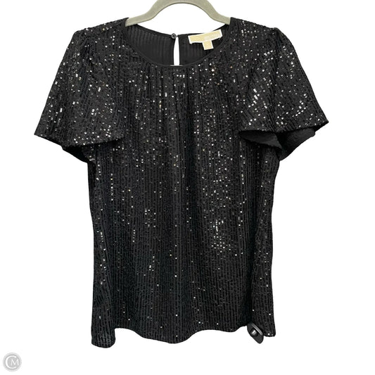 Blouse Short Sleeve By Michael By Michael Kors In Black, Size: S