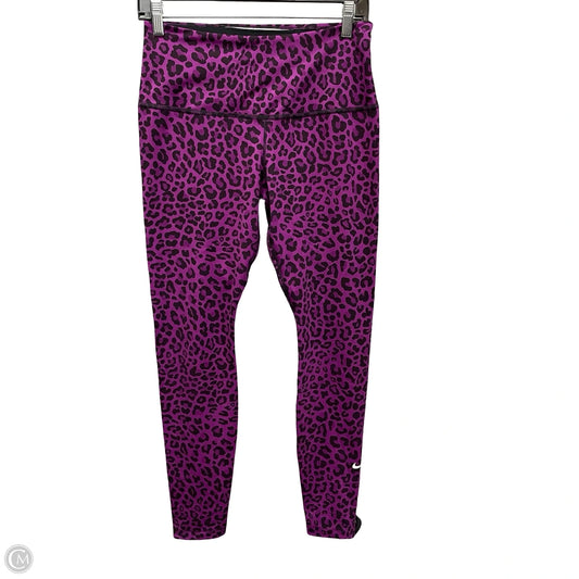 Athletic Leggings By Nike In Black & Purple, Size: M
