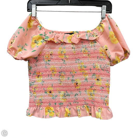 Blouse Short Sleeve By Clothes Mentor In Floral Print, Size: L