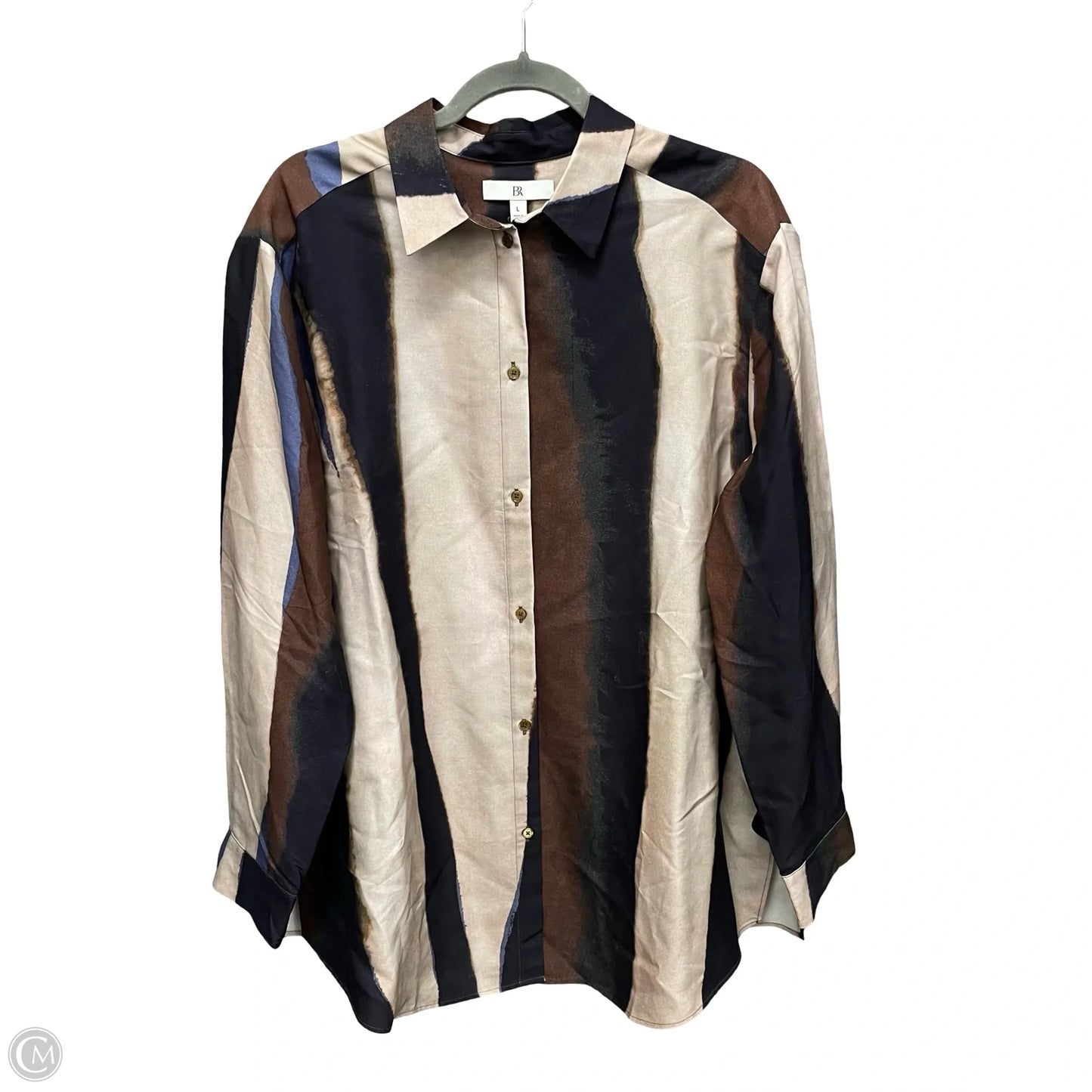 Top Long Sleeve By Banana Republic In Brown, Size: L