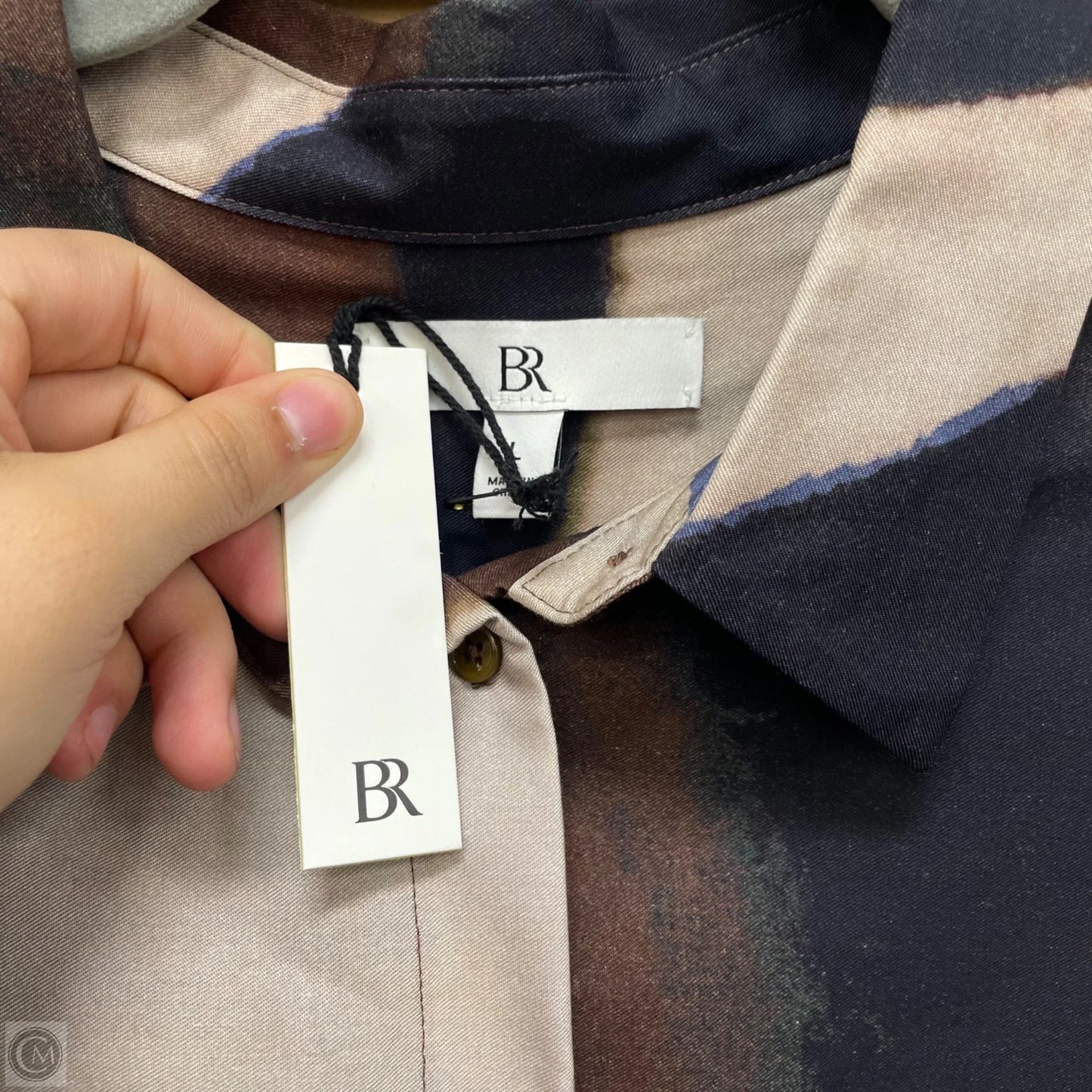 Top Long Sleeve By Banana Republic In Brown, Size: L