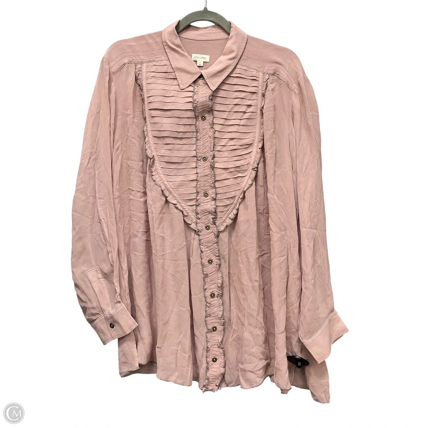 Blouse Long Sleeve By Pilcro In Pink, Size: L