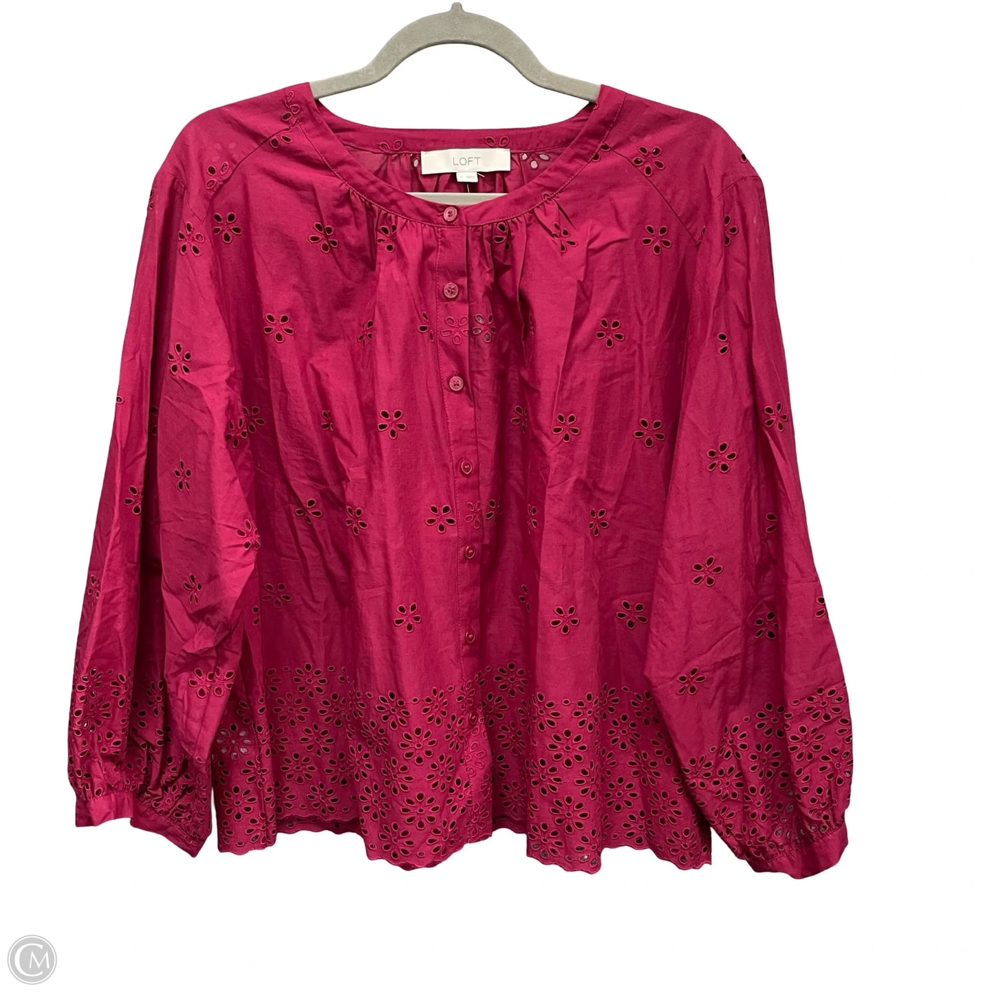 Blouse Long Sleeve By Loft In Red, Size: M