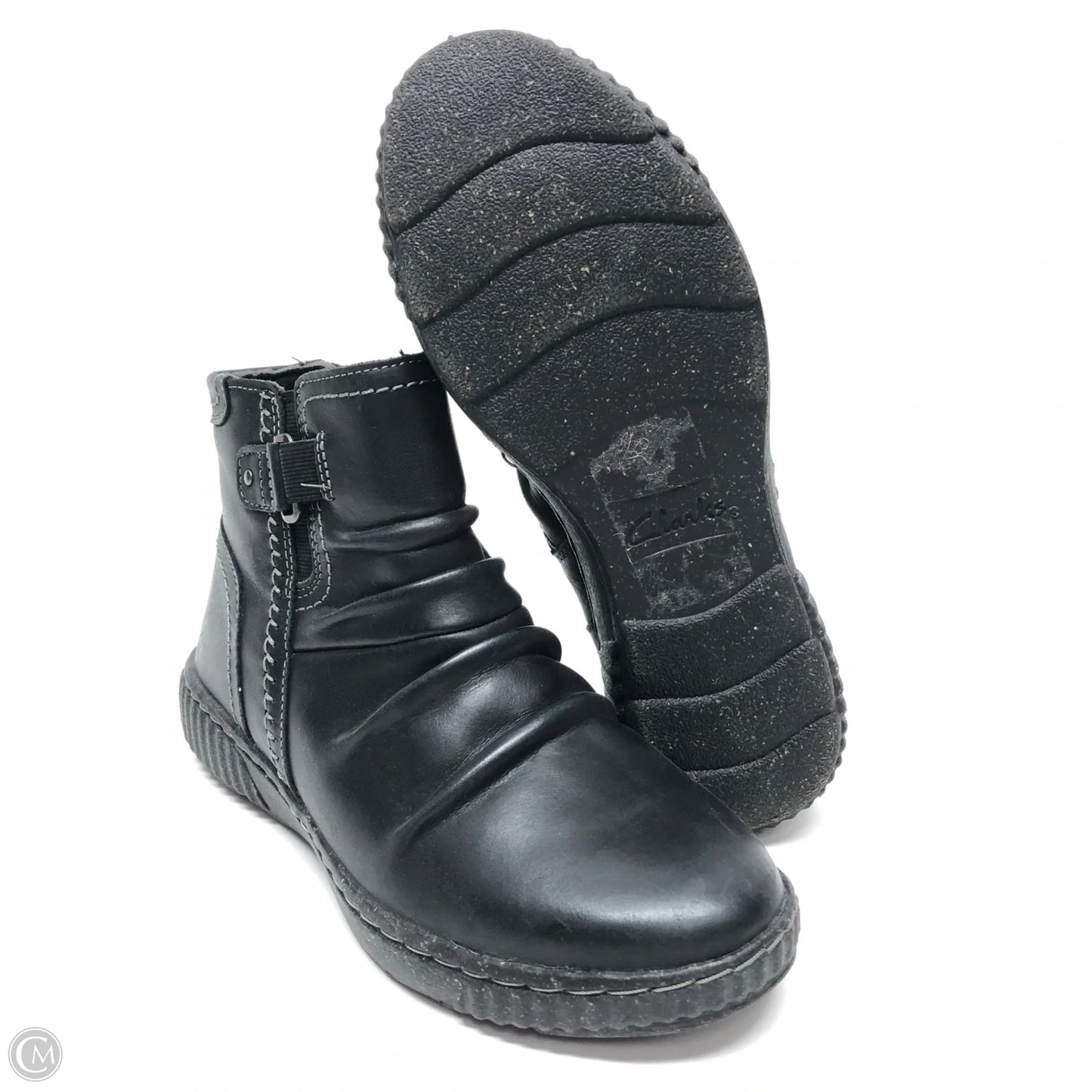 Boots Ankle Flats By Clarks In Black, Size: 6