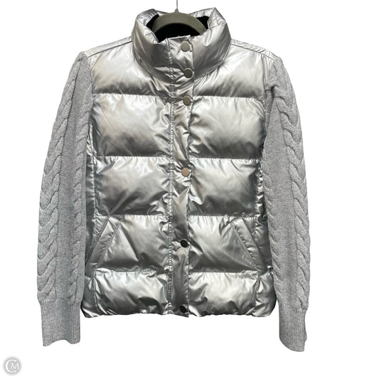 Jacket Puffer & Quilted By Talbots In Silver, Size: Sp