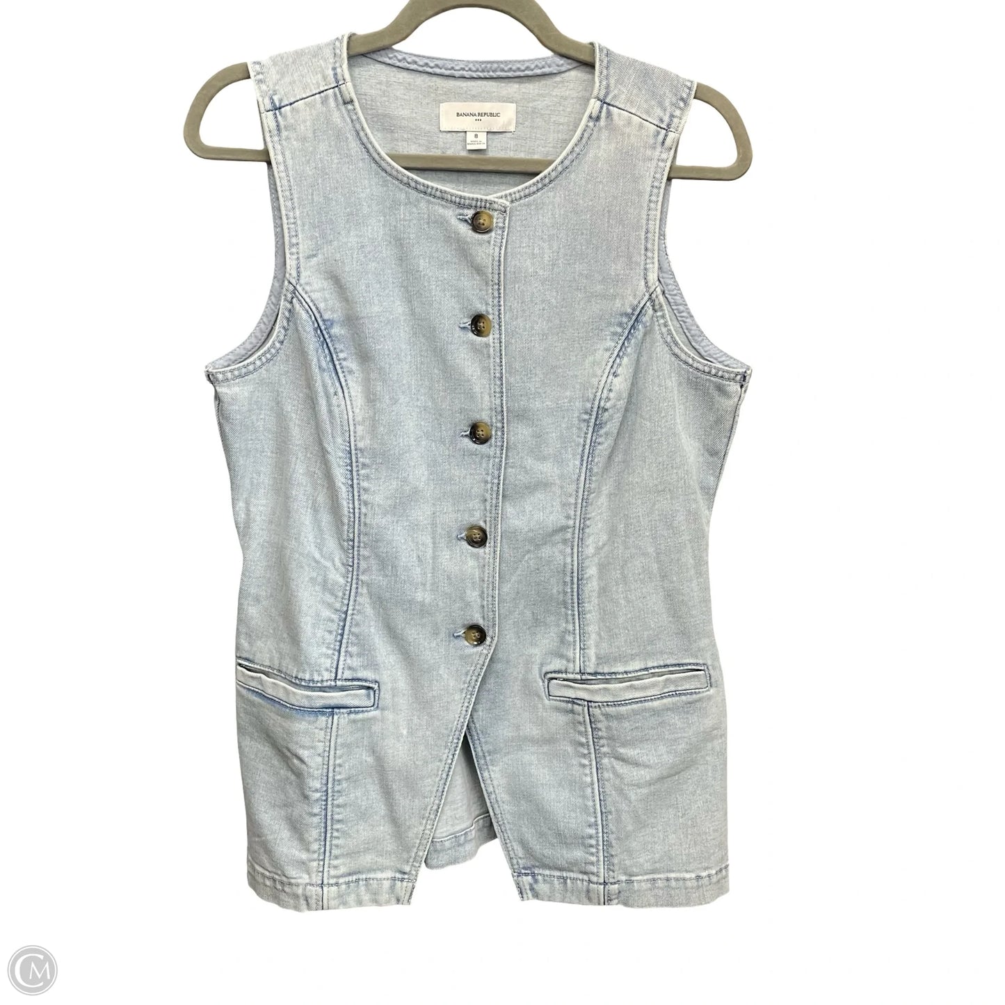 Vest Other By Banana Republic In Blue Denim, Size: 8