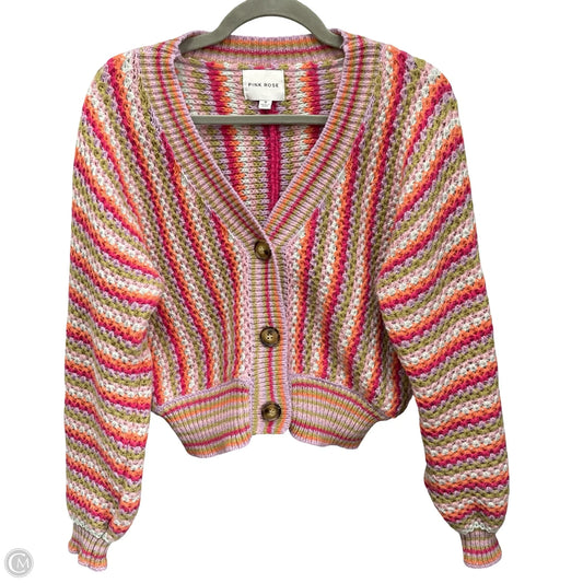 Sweater Cardigan By Pink Rose In Multi-colored, Size: M