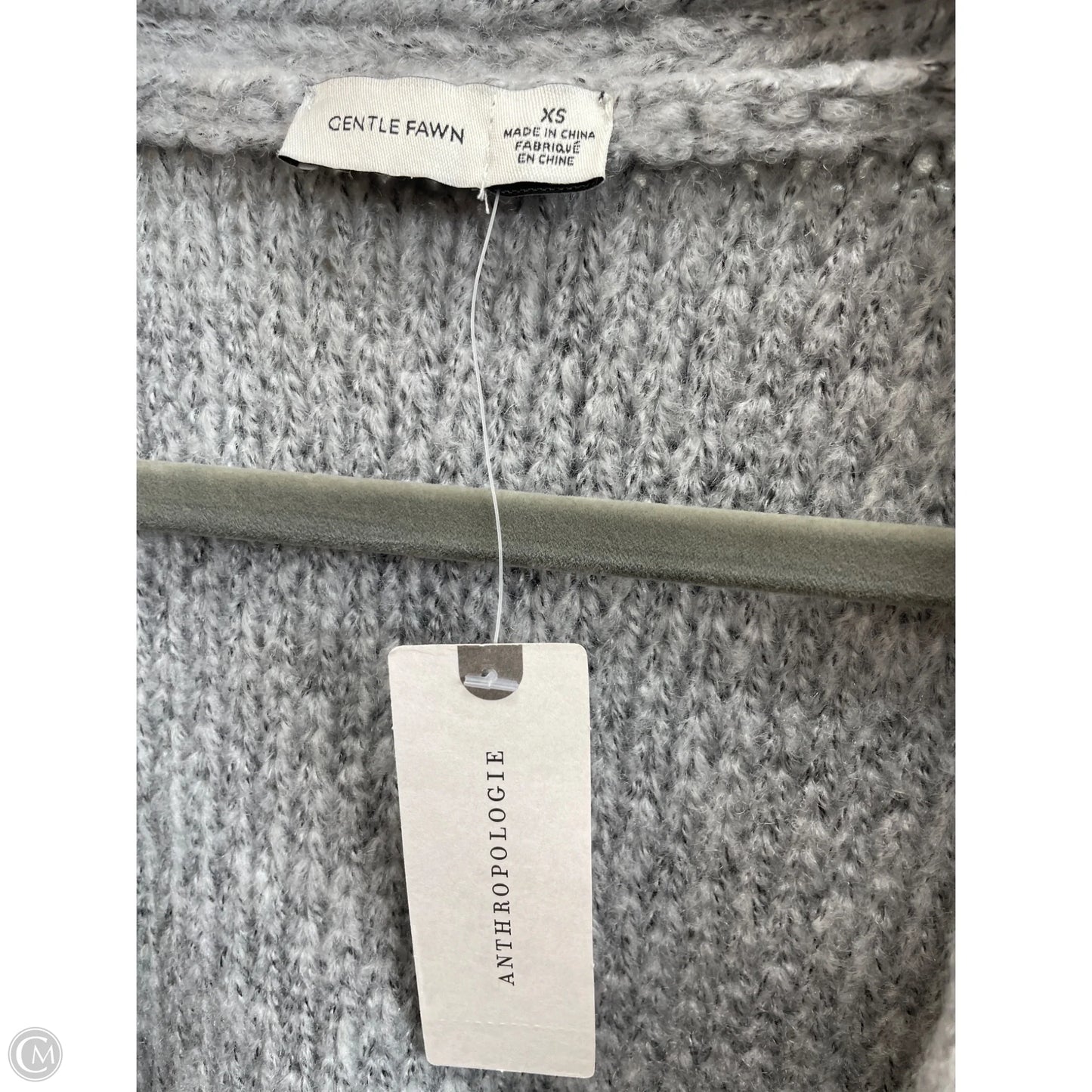 Sweater Cardigan By Gentle Fawn In Black & Grey, Size: Xs