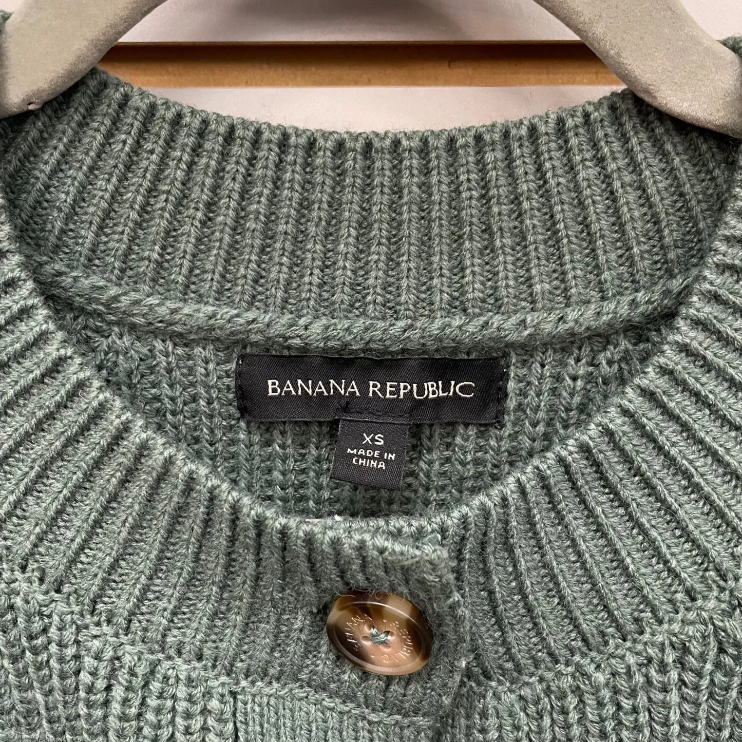 Sweater Cardigan By Banana Republic In Green, Size: Xs