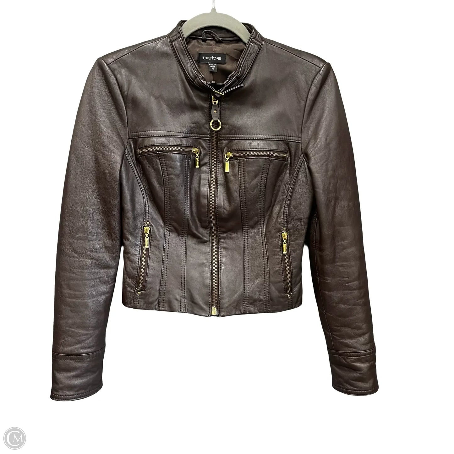 Jacket Leather By Bebe In Brown, Size: Xs