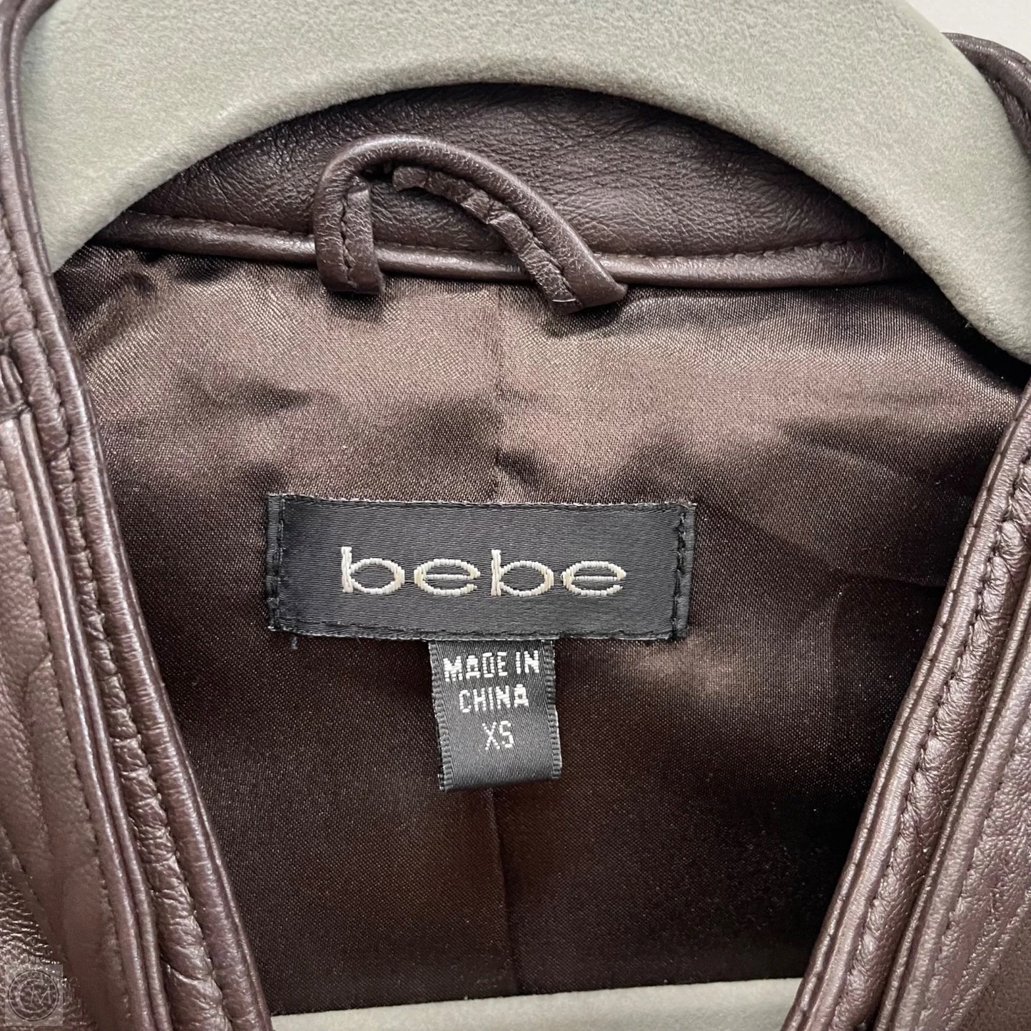 Jacket Leather By Bebe In Brown, Size: Xs