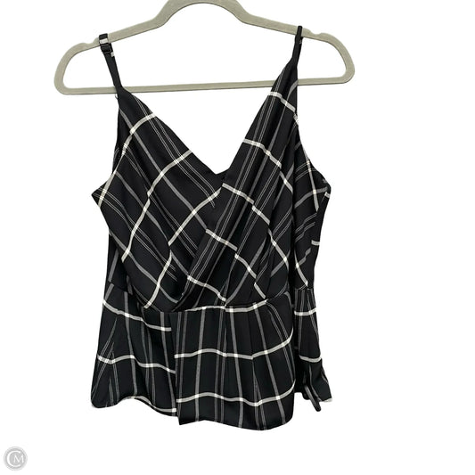 Blouse Sleeveless By Cabi In Black & White, Size: 8
