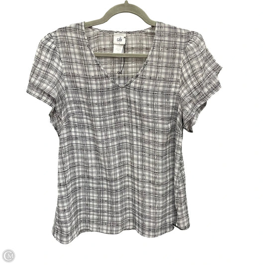 Blouse Short Sleeve By Cabi In Black & Yellow, Size: S