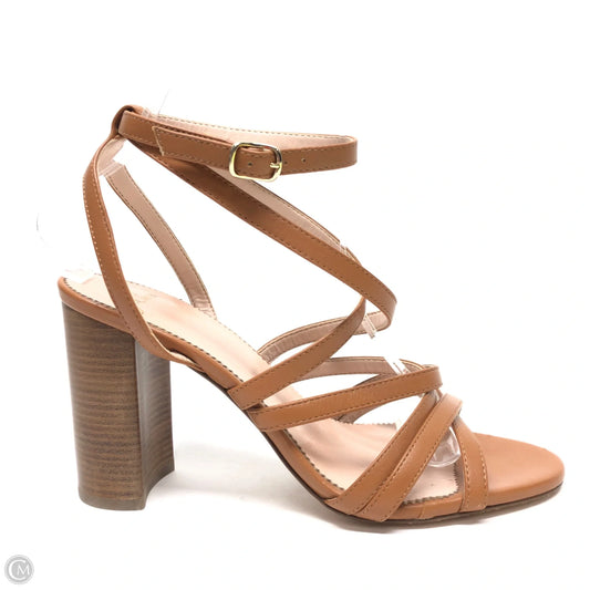 Sandals Heels Block By J. Crew In Tan, Size: 8