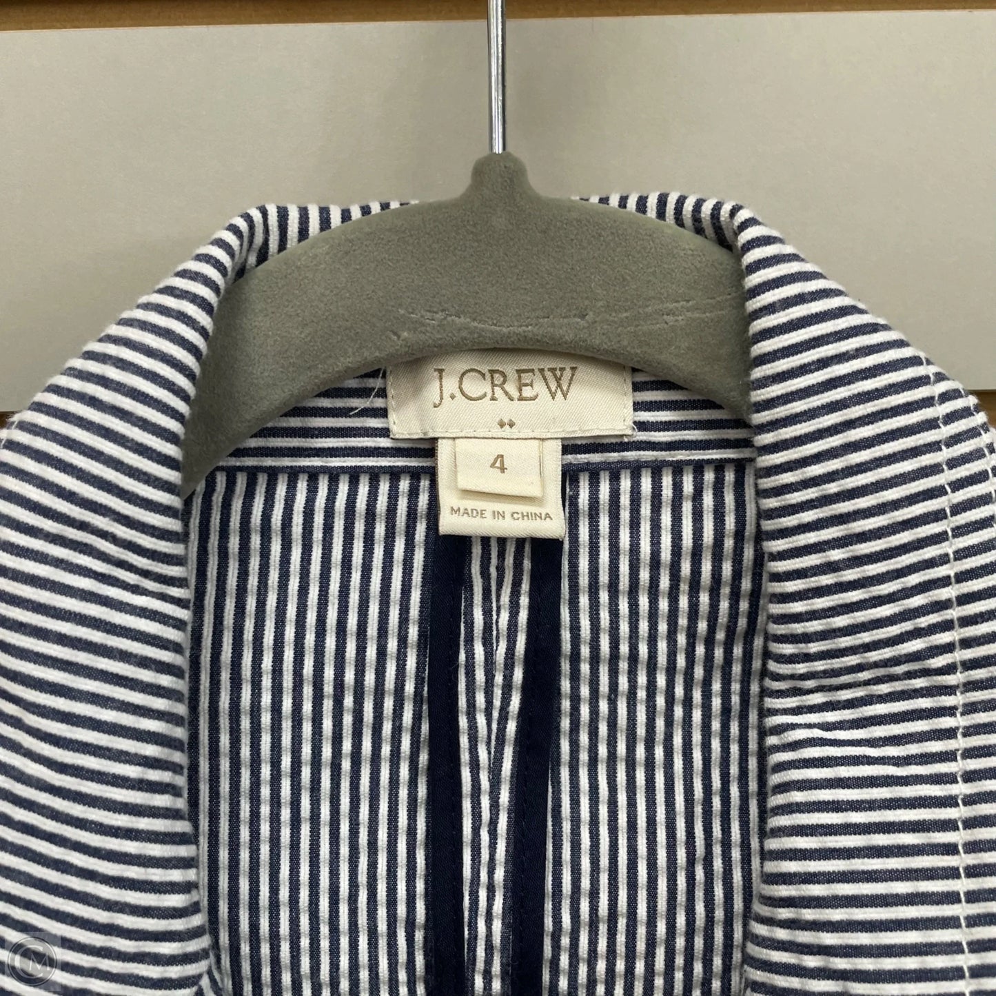 Blazer By J. Crew In Blue & White, Size: 4